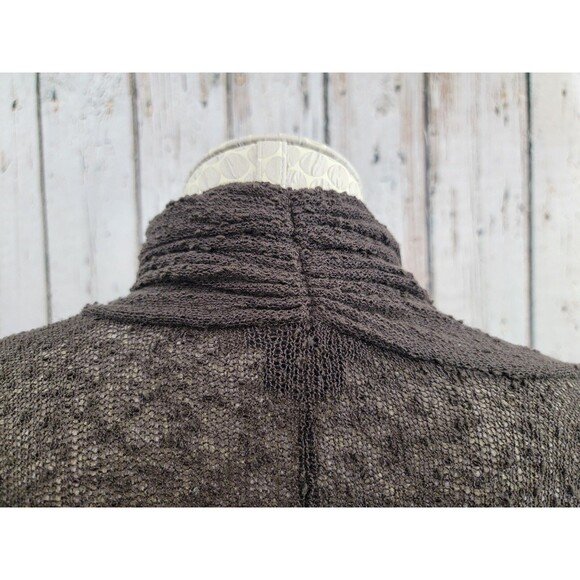 Anne Klein OS Sheer Chocolate Brown Shrug Wrap Sweater Cardigan Knit Lightweight - Picture 7 of 13